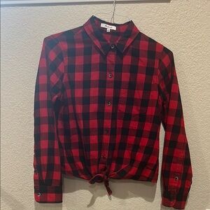 Madewell Red and Black Plaid Button Down Shirt
